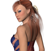 Beautiful Female 3d Model in Corset