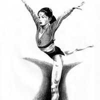 Chinese Gymnast Pencil Drawing