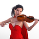 Woman in Red Dress playing violin 3d model