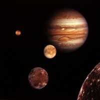 Montage of Jupiter and Moons