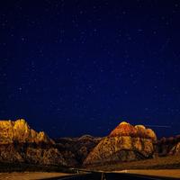 Mountains and Road under the stars