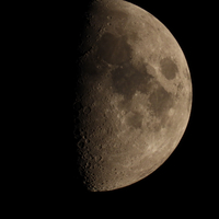 Quarter Moon at night