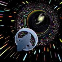 Spaceship traveling through a wormhole