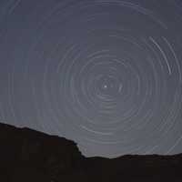 Star Trails Spinning at night