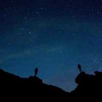 Two people watching the stars