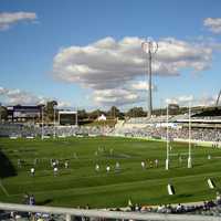 A rugby league match at Canberra Stadium in New South Wales, Australia