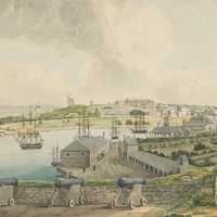 Sydney Cove from Dawes Point in 1817, New South Wales, Australia