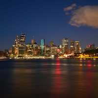 Sydney Night Skyline in New South Wales, Australia