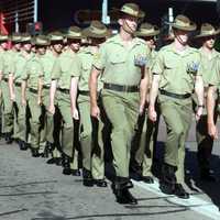 Australian Soliders parade in Darwin, Australia.