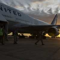 US Marines getting off the plane in Darwin, Australia.