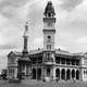 Bundaberg War Memorial in front of the Bundaberg Post Office, 1948 in Queensland, Australia