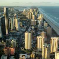 Surfers Paradise skyline Along the Shoreline on the Golden Coast, Queensland, Australia