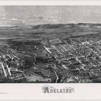 1876 aerial view of Adelaide, Southern Australia
