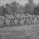 A convict ploughing team breaking up new ground at the farm at Port Arthur, Tasmania, Australia