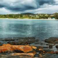 Landscape of Greens Beach in Tasmania, Australia