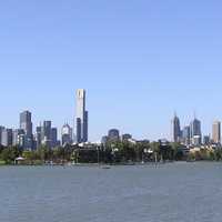Lake of Albert Park & Melbourne City Skylines in Victoria, Australia