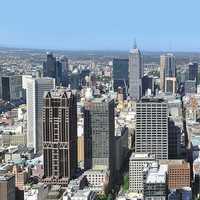 Skyscrapers and towers in the cityscape of Melbourne, Victoria, Australia