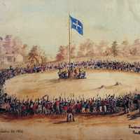 Swearing Allegiance to the Southern Cross at the Eureka Stockade, Victoria, Australia