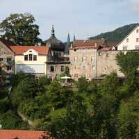 Ancient city wall, upper town in Bregenz, Austria