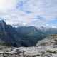 Clouds over the high mountain peaks