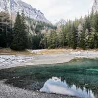 Mountains, Trees, and Lake in Gruner See, Austria