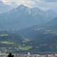 Panoramic view looking down in Innsbruck, Austria