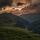 Red Clouds After Sunset in the Hills Landscape in Austria