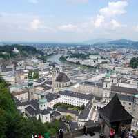 Cityscape with buildings under the sky in Salzburg, Austria