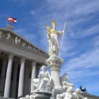 Austrian Parliament Building Statue in Vienna, Austria