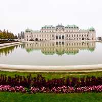 Castle Architecture and pool and Vienna, Austria