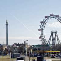 Der Wurstelprater and Ferris Wheel in Vienna, Austria
