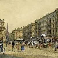 Vienna Ringstraße and State Opera around 1870 in Austria