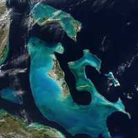 NASA Aerial shot of the Bahamas from space