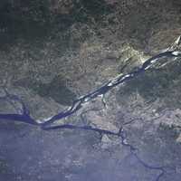 View of Dhaka from the International Space Station in Bangladesh