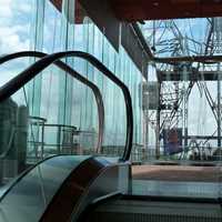 Large glass building and walls in Antwerp, Belgium