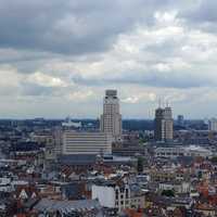 Skyscrapers under the clouds in Antwerp, Belgium