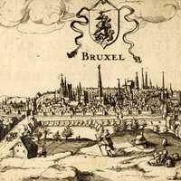 Engraving from 1610 of Brussels, Belgium