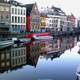 River running through the city of Ghent, Belgium