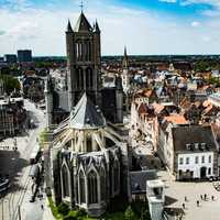 Rooftop view of Ghent in Belgium
