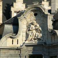 Sculpture on the Mammelokker building in Ghent, Belgium