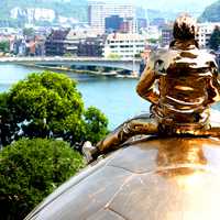 Golden Sculpture overlooking Namur, Belgium