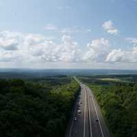 Landscape and highway near Houyet, Belgium