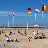 Panormanic View of the Beach in Ostend, Belgium