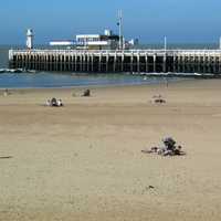 Pier and beach in Ostend, Belgium