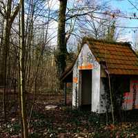 Small abandoned house in Dadipark, Dadizele, Belgium