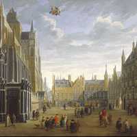 The Burg in Bruges around 1695 in Belgium