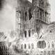 Ypres's shell-blasted Cloth Hall burns in Belgium