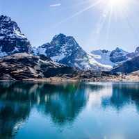 Mountains and lake landscape scenic