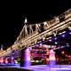 Lighted up night bridge in Manaus, Brazil