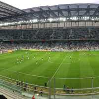 Panorama of inner Estádio Joaquim Américo Guimarães in Curitiba, Brazil